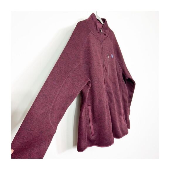 US Polo Assn Big & Tall 2XLT Mens Full Zip Jacket Sweater Long Sleeve Wine - Picture 7 of 8